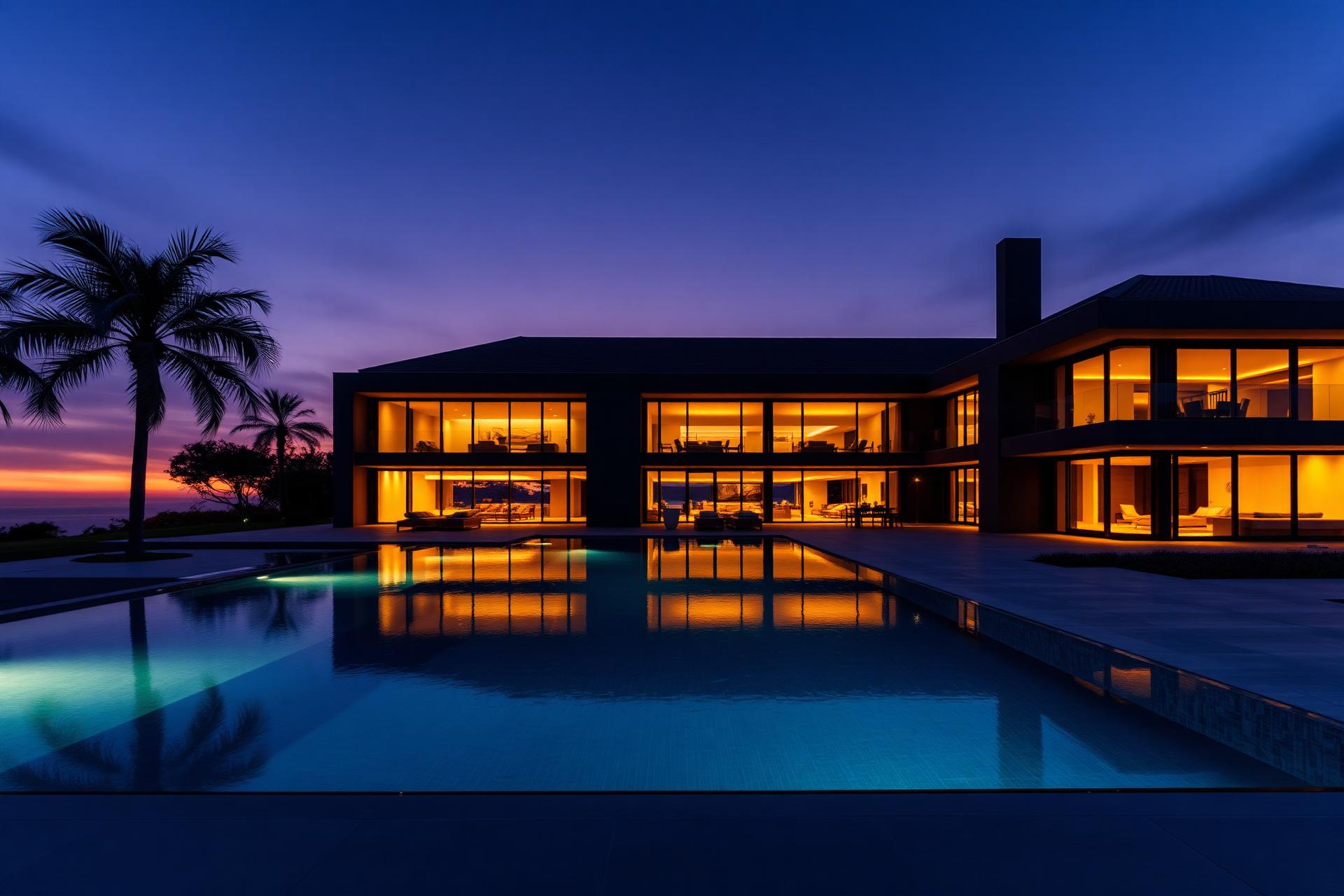 Luxury villa at twilight